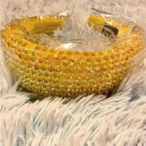 Yellow Thick Beaded Headband